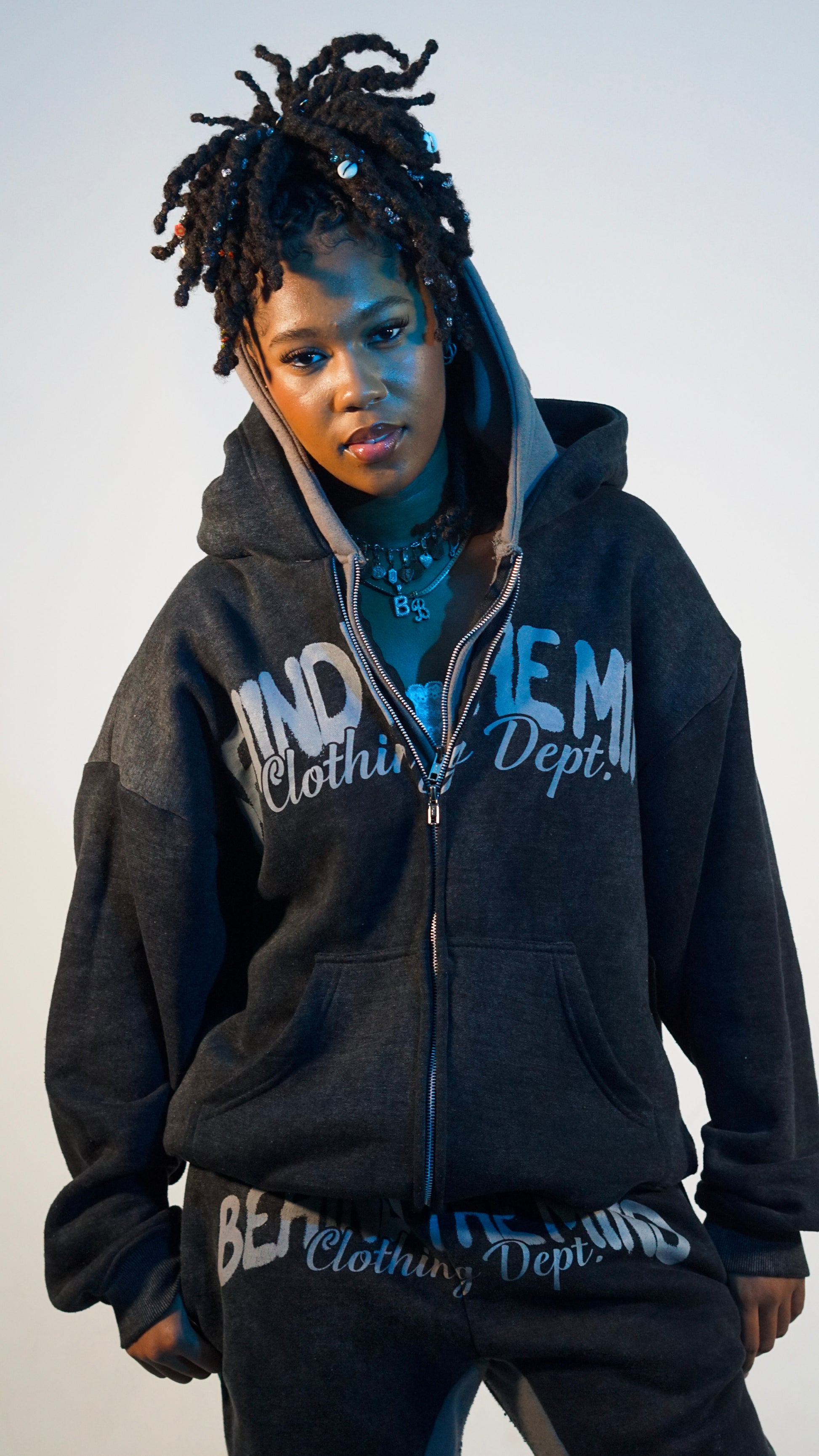 Black "Empowerment" Zip Up Hoodie